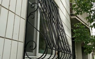 защитная дутая кованая решетка
